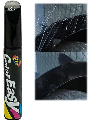 Scratch Minimizer Pen for Cars - Concealer Paste, Touch-Up and Detailing Tool - Smooths Surfaces, Diminishes Deep Marks, Revitalizes Plastic Scratches - Black