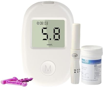 Dispositivo Glicemia, Ossimetro Dito, Glucometro Minimalmente Invasivo Portatile, Lettore di Glicemia Indolore con Display a LED, Misura Rapida Di 5-8 Secondi, Per Uso Domestico ed Esterno