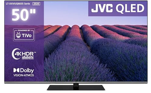 JVC TiVo LT-50VUQ6655 QLED 4K UHD Smart TV med Dolby Vision HDR och Dolby Atmos, trippel tuner (DVB-C/S2/T2), Bluetooth- och streamingappar