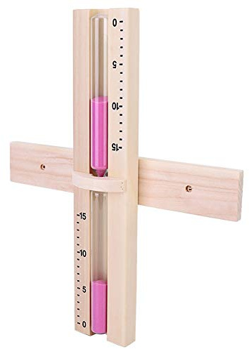 Yosoo Health Gear Reloj de para Sauna, Reloj de de Madera, Temporizador de Sauna de 15 Minutos con Vidrio y Rosa, Montado en la Pared con Marcadores de 5 y 10 Minutos para Uso en Sesiones de en Sala