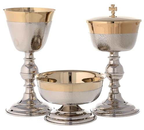 Holyart Calice ciboire et coupe de communion crénelés, Calice