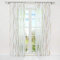 HongYa 1er-Pack Voile Gardine Transparenter Vorhang mit Kräuselband Wellen Druck H/B 245/140 cm Creme Braun