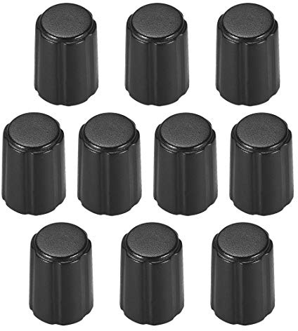 sourcing map 10pcs,4x6mm D Type Potentiometer Control Knobs for Electric Guitar Volume Tone Knobs Black