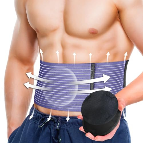 BLITZU Umbilical Hernia Belt for Men & Women, Abdominal Binder Adjustable Truss Support with 2 Compression Pads for Naval, Ventral, Incisional, Epigastric, Belly Button Hernias, Pre Post Surgery S-M