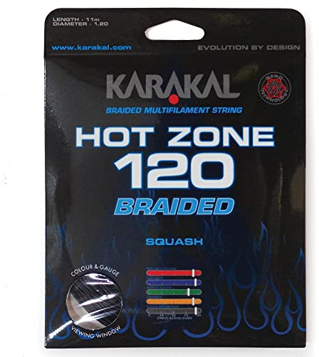 Karakal Hot Zone Lot de 120 cordes de squash tressées Noir