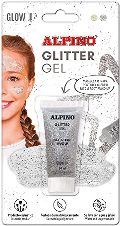 Glitter Gel Alpino Fiesta color plata | Gel purpurina con base transparente| Purpurina líquida color plata