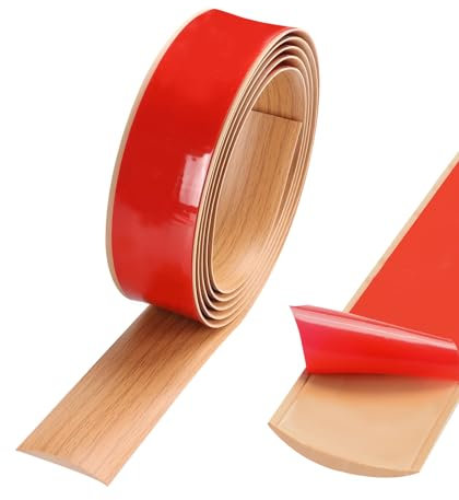 TECDW Tira de Umbral de Autoadhesivo, 4m x 4cm Tiras de Transición de Piso, Tiras de Moldura de Puerta de Alfombra, Tira Borde Suelo, Perfil de Transición de Vinilo para Laminado (Roble Amarillo)