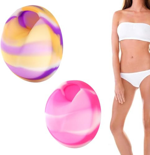 IKOPFLN 2 pezzi di disco mestruale, disco mestruale riutilizzabile, coppetta mestruale, tazze mestruali a prova di perdita realizzate in silicone, per donne sport attivi（S+L, Rosa + Viola