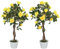 Outsunny Set of 2 90cm/3FT Artificial Rose Tree, Fake Decorative Plant with Pot, Indoor Faux Decoration Home Office Decor, Yellow