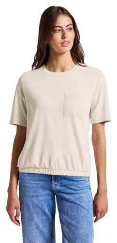 Street One dam-t-shirt med bröstficka, Silkstone vit, 36