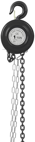 HarBin-Star Palan à chaîne 1T, 3 m, noir : capacité de charge 1000 kg, longueur de chaîne 3 m, levage facile, compatible avec Voiture, Camionnette, Camion, Motocyclette, Embarcation, etc.