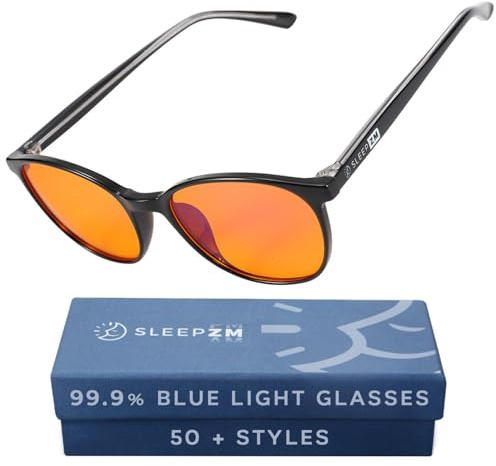 Sleep ZM Blue Light Blocking & Light Sensitivity Glasses - 8 Lens Types for Comfort, Relaxation, Sleep & Relief - 50+ Styles - Taylor Kids - Orange SleepAid Lens
