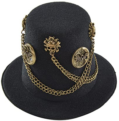 Guaber Steampunk - Sombrero de viajero en el tiempo, accesorios para fiesta de Halloween, sombrero de viajero en el tiempo Steampunk