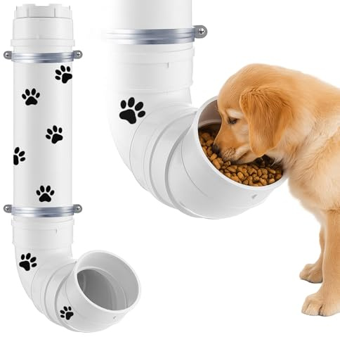 Acellegic Gravity Dog Self Feeder, Automatic Dispenser Paw Stickers for Pet