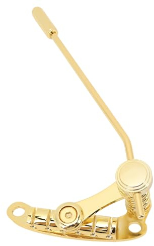 CHICIRIS Elektrisk Gitarr Vibrato Bridge Bakstycke, Zinklegering Tremolosystem med Stoppstång för SG-stil Gitarrer, Enhanced Sustain (Guld)