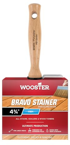 Wooster Brush F5119-4 3/4 Bravo Stainer Bristle/Polyester Stain Brush, 4-3/4 Inch