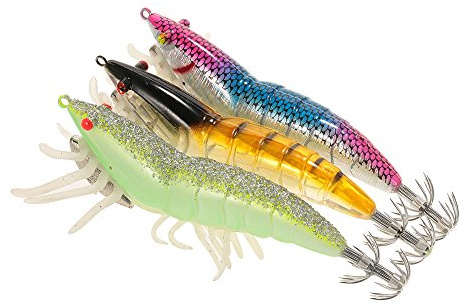 Lixada Señuelos Pesca Mar Noctilucentes, Señuelos Pesca Calamar, Señuelos, Cebo Pesca, Cebo de Calamar de Gambas (3/5/43pcs)