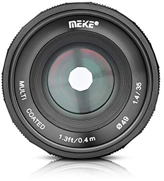 MEKE MK-35mm F/1.4 Manual Focus Large Aperture Lens Compatible with Sony APS-C Mirrorless Camera Such as A6000 A6300 A6500