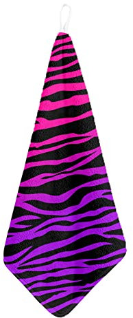 Kuiaobaty Handtücher mit Zebramuster, für die Küche, mit Schlaufen zum Aufhängen, Tierstruktur, Geschirrtücher, Violett, tragbar, für Reisen (4 Stück)