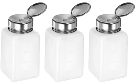 sourcing karta 3 st lösningsmedel alkohol dispenser 200 ml (6,7 oz) tryckbar vätskedispenser pump med tätning rostfritt stål lock för aceton rengöringsmedel polermedel borttagare vit