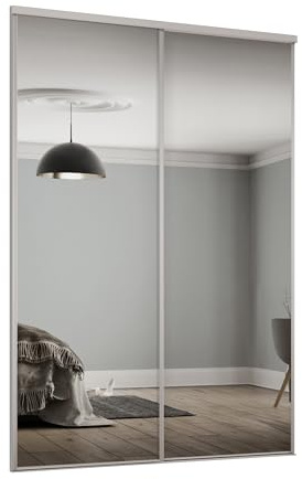 Spacepro Kit Porta Armadio Scorrevole, Acciaio Inossidabile Vetro, Grigio Tortora, 914mm