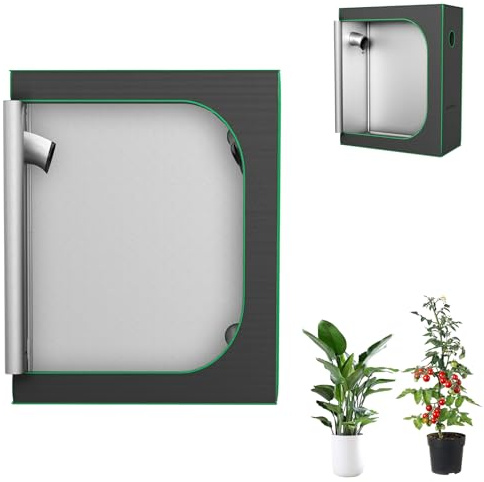 MAYTIIMO odlingstält växtodlingstält inomhus odlingstält 120 x 60 x 150 cm odlingstält med reflekterande innerfolie 600D oxfordtyg och stålram odlingstält växtskåp för grönsaker blommor och örter