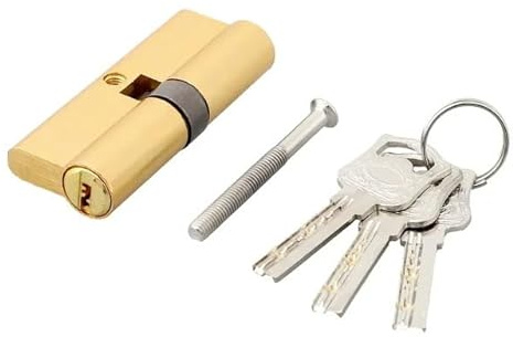 MAYANGYANG Bombin Cerradura Cerradura de Puerta con Cilindro y 3 Llaves, 70 mm, Cerradura de Entrada for Puertas, Cerradura de Seguridad for Puertas Cerraduras Antibumping(Gold)