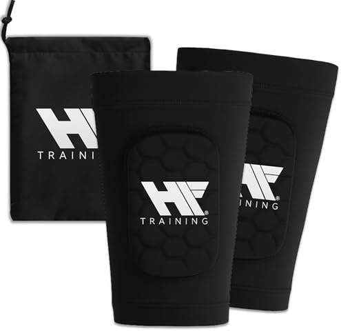 HF Training Protège-Tibias de Football 3 en 1 pour Homme, Femme et Enfant avec Chaussette intégrée (Taille M) – Protection Tibia avec Chaussette Protection maximale – Protège-Tibias et protège-Tibias