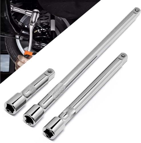 Byfoyif 3 Pezzi Set Di Chiavi a Bussola, Prolunga Chiave a Cricchetto3/8, Bussole Per Avvitatore Da 75 Mm, 150 Mm,250mm, Barre Di Prolungamento Chiave a Cricchetto In Acciaio Al Cromo Vanadio