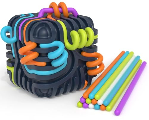 Neuro Wiz 3D Sensory Activity Cube – Silicone Fidget Maze Toy with 6 Textured Sides – Quiet Tactile Toy for Kids 3+, Teens & Adults – Portable Sensory Puzzle for Focus & Play