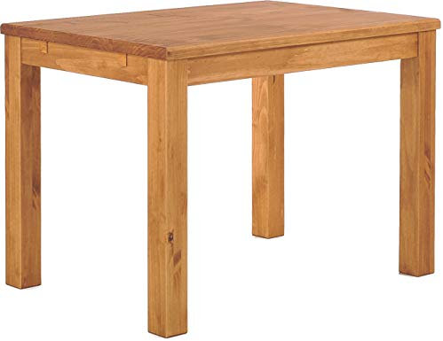 B.R.A.S.I.L.-Möbel Esstisch Rio Classico 100x73 cm Honig Holz Pinie Massivholz Esszimmertisch Echtholz ausziehbar vorgerichtet für Ansteckplatten