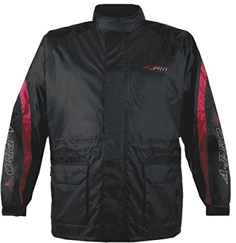 A prueba de agua de lluviaMoto traje chaqueta impermeable con capucha Rojo L