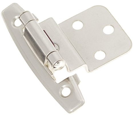 Hickory Hardware P295-SC Variable Overlay - Traditional Cabinet Hinge with 170° Opening, 3/8 Inch Inset, Surface Mount Self-Closing Hinge for Face Frame - Satin Silver Cloud Finish 1 Set of Pair