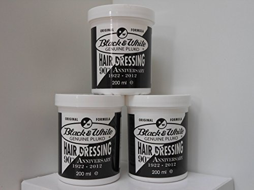 Black and White Pluko Friseur Pomade 3x200ml - 3er Pack