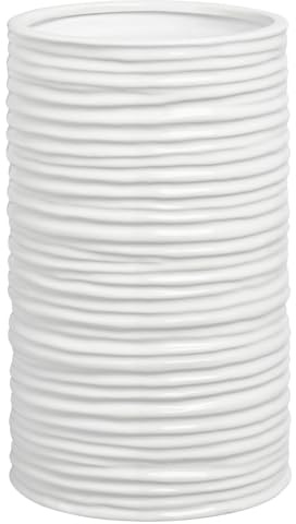 Torre & Tagus 901461 Krusning Keramisk Cylindervas, Medium, Vit