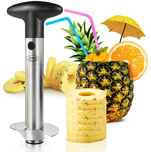 Pineapple Corer, [Upgraded, Reinforced, Thicker Blade] Newness Premium Pineapple Corer Remover, Stainless Steel Pineapple Core Remover Tool for Home & Kitchen with Sharp Blade for Diced Fruit Rings