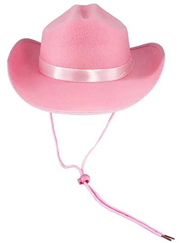 The Dreidel Company Pink Cowboy Felt Western Hat, 22 Circumference Dress Up Costume Clothes for Kids, Pretend Play, Party Favors