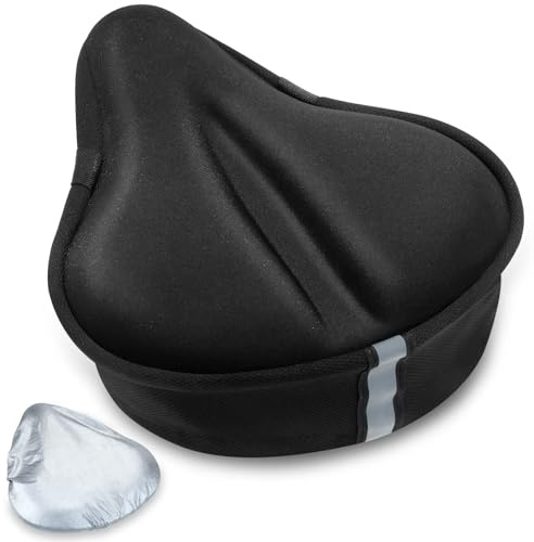 CUNCUI Bike Seat Cushion, Gel Seats Cover, Bicycle Covers, Bike Seat Cushion for Women Men Comfort Compatible, Suitable for Outdoor and Indoor (11x10 inch)