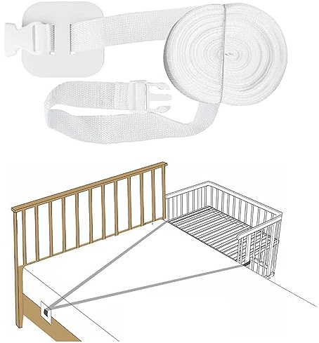 GothicBride Correa para Cuna de Bebé 8m, Kit Colecho Universal Cuna, Fijación de Cuna Auxiliar, Accesorios de Cama