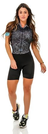 Generic Kurzärmeliges Radtrikot-Set für Damen, Skinsuit, Jumpsuit, Maillot, Fahrrad, Ropa Ciclismo, Gel-Pad, Größe XS-3XL, 4, S