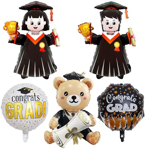 YUPDFGB Globo de graduación Hombres y Mujeres, Sostenga el Globo de Modelado del Oso del Diploma, Decoración aprobada del Examen, Certificado de la Fiesta de Graduación de los Graduados