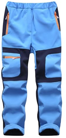 Yenwits Kinder Softshellhose gefüttert Skihose wasserdicht Thermohose Wanderhose Trekkinghose Schneehose Winter Outdoorhose Cargohose für Jungen und Mädchen