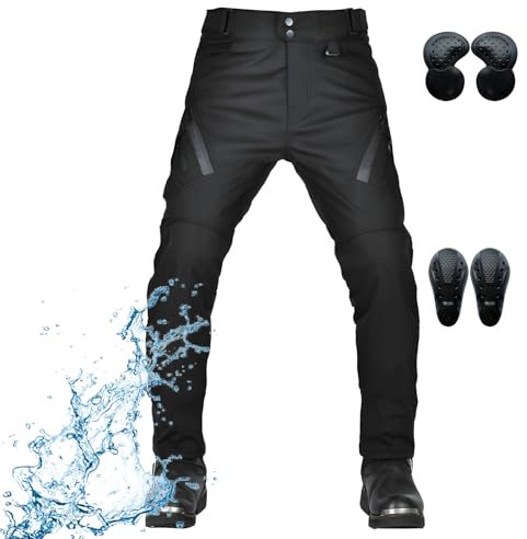 GEBIN Motorradhose Herren mit Protektoren, Wasserdicht und Atmungsaktiv Motorrad Biker Hosen Herren, Motorrad Cargohose mit Abnehmbaren Schutz für alle Jahreszeiten
