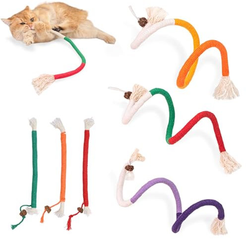 6 Stück Interaktives Katzenspielze Beißseil,20cm/70cm Katzenminze Spielzeug,Zahnreinigung Katzenspielzeug Seil,Katzenminze Stick,Kauspielzeug Katze Beißseil für Katzen Zahnpflege und Gegen Mundgeruch