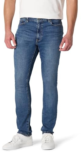 Amazon Essentials Jean Coupe Skinny à Élasticité Moyenne Homme, Gris Pierre Délavé Moyen, 32W / 32L