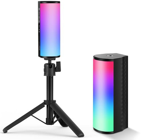 NEEWER Básico Tubo Luz LED Manual Magnético con Trípode Escritorio, 360° RGB Completo, Mini Tubo Luz Video LED, 2500mAh Batería, 2500-8500 K Luz Regulable para Cámara Grabación Foto Estudio, TL96RGB