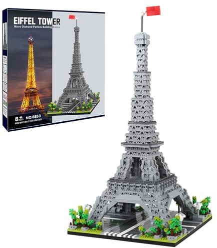 CSNRHG Paris Tour Eiffel modèle d'architecture de renommée mondiale micro | 3350 pièces Puzzle 3D Jouets, Cadeaux pour Enfants et Adultes