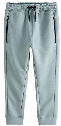 NEXT Äldre pojkar Joggingbyxor med dragkedjefickor i smal passform Mineral 146