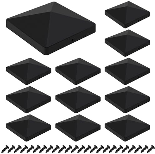 KIBBEH 4x4 Black Fence Post Caps with Screws
