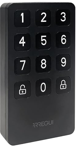 Arregui KEYPAD – Teclado inalámbrico Bluetooth 5.0 para apertura de dispositivos conectados Arregui SPIN y SPIN UP | Control de hasta 2 cerraduras | Retroiluminado, bloqueo por contraseña, resistente